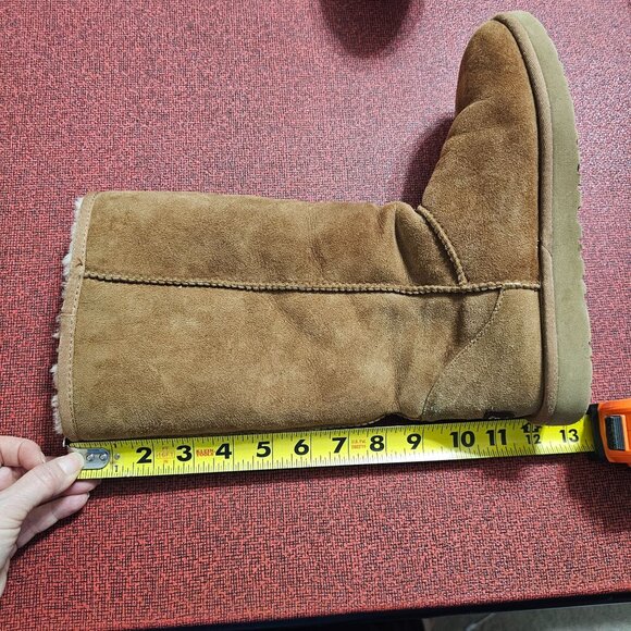 UGG Womens Classic Tall II Boots Sz 8 Brown Leather & Sheepskin 5815 Casual - Picture 12 of 13
